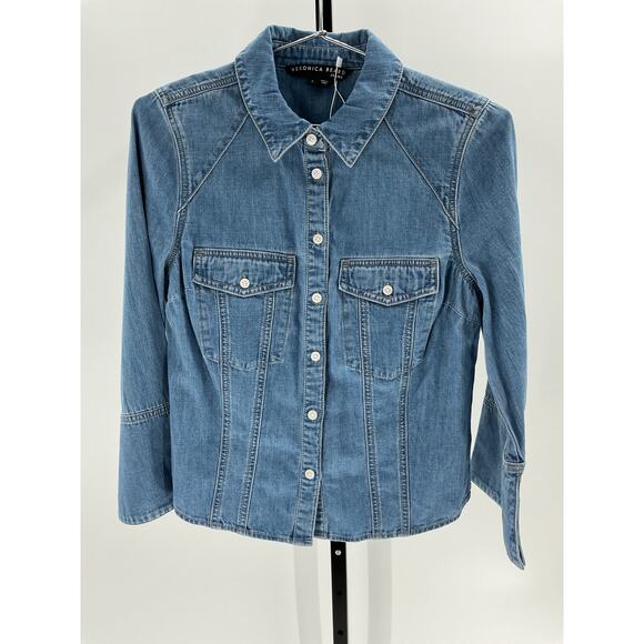 Veronica Beard 'Tivi' Blue Cotton Shirt Size S - Picture 2 of 4